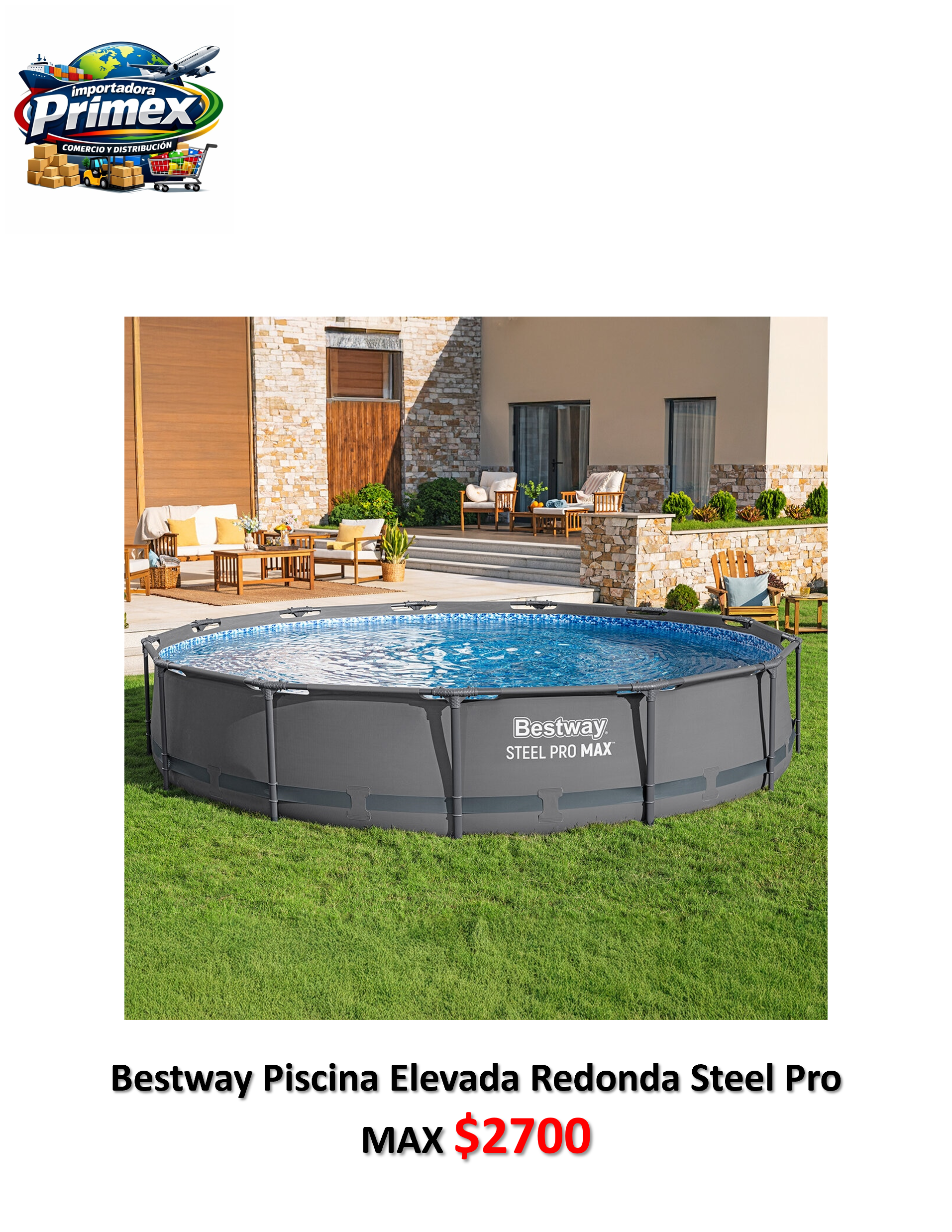 Bestway Piscina Elevada Redonda Steel